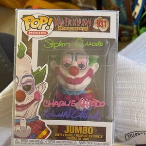 Funko Pop! Jumbo from Killer Klowns AUTOGRAPHED 3 signatures